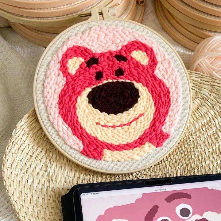 Magic Needle For Embroidery Punch Needle Kit Cute Animal Poke Embroidery  Kid Funny Easy DIY Play Craft Sweing Set For Beginner