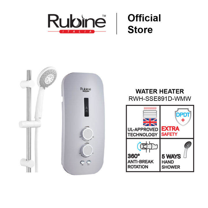 Rubine RWH-SSE891D-WMW Instant Water Heater Inverter DC Pump - Modern ...