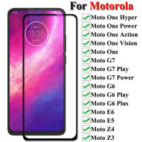 กระจกนิรภัยคลุมทั้งหมดสำหรับ Motorola One Action Vision Power ป้องกันตัวป้องกันหน้าจอสำหรับ Moto G6 G7 Play Plus Z3 Z4-TIOH MALL