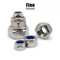 ◎❒ 2/5/10pcs Fine Thread M5 M6 M8 M10 M12 M14 M16 DIN985 304 Stainless Steel Hex Hexagon Nylon Insert Self Lock Nut Nylock Locknut