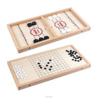 Large Fast Sling Puck Game, Wooden Desktop Ice Hockey Table Game, Chess, Foosball Slingshots Game Toys for Parent Child Dropship