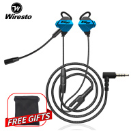 Wiresto Gaming Earphones In Ear Headphones Wired Earphones Earbuds Headset Noise Cancelling Stereo Computer Gamer Headphones With DUAL Mic for Mobile Phone PS4 New Xbox One Free Case thumbnail