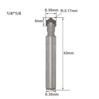 1ชิ้น1/4 "6.35มม. ก้านมิลลิ่งไม้ตัดแกะสลักเครื่องตัดขอบคู่เราเตอร์บิตสำหรับแกะสลักไม้คาร์ไบด์เครื่องมือแกะสลักงานไม้