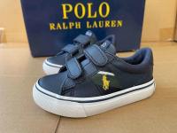 Ralphˉ Laurenˉ 2023 navy PU leather buckle boys and girls sneakers non-slip shoes