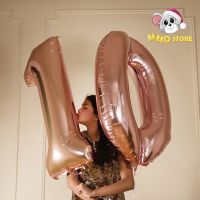 90cm large digital aluminum film balloon 40inch birthday party decoration large silver rose gold aluminum foil helium balloon