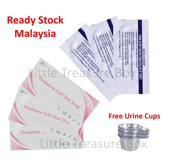 Ovulation Test Strip (30pcs) + Early Pregnancy Test Strip (10pcs) + FREE Urine Cups 20pcs
