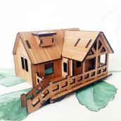Đồ chơi lắp ráp gỗ 3D Mô hình Nhà gỗ Happy Coast R-9103