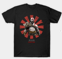 Classic Kratos Retro Japanese God Of War T-Shirt Mens 100% Cotton Round Neck Short Sleeve T-Shirt