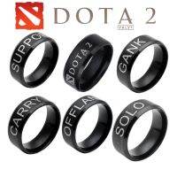 DOTA2 Stainless Steel Team Position Band Rings for Men OFFLANE CARRY GANK SOLO SUPPORT Sign Metal Ring Fans Party Jewelry Gifts