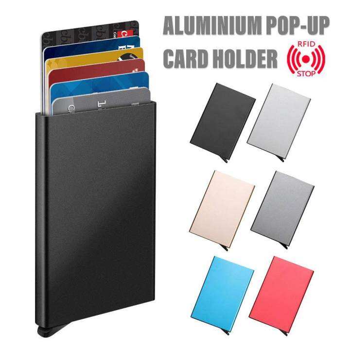 Lightweight Card Holder Smart Wallet Slim Aluminum Alloy RFID Blocking