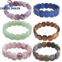 【YF】❉¤✴  Stone Beads Tiger Eyes/Amethysts Elastic Rope Bangles   Jewelry for or Men 2021