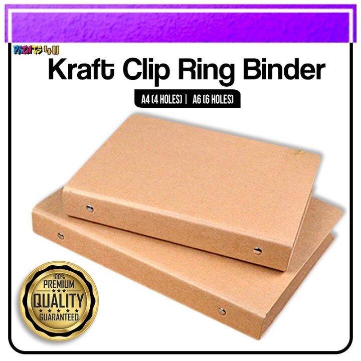 P stand Kraft Paper Shell with Ring Binder A6 Size 6 Hole Binder A4
