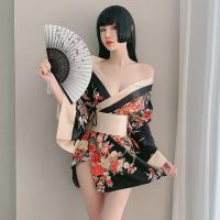 Japanese Strappy Kimono Imitation Silk Nightgown Sexy Pajamas Japanese Maid Suit Sexy Lingerie Sex Products 【SEP】