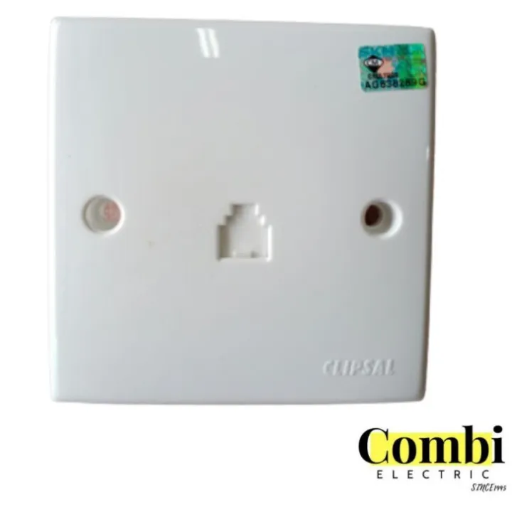 Schneider / Clipsal Telephone Socket Outlet 6 Wire 1 Gang ET01/6 Lazada
