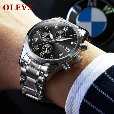 นาฬิกาดั้งเดิมของ OLEVS สำหรับผู้ชายกีฬากันน้ำแอนะล็อกควอตซ์นาฬิกาข้อมือวันที่ธุรกิจนาฬิกาผู้ชาย