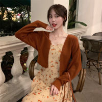 Womens One Piece Dress Suit Corduroy Suspender Dress Autumn 2021 French Broken Flower Split Fork Age Reducing Thin Skirt Wear