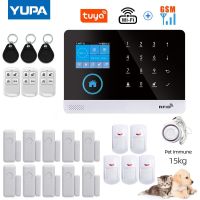 WIFI GSM Home Burglar Security Alarm System With Pet-proof Motion Sensor PIR Detector TUYA Smartlife APP Supports Alexa &amp; Google Household Security Sy