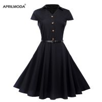 【YF】 2023 Summer Casual Dress Vintage Rockabilly 50s Women Jurken Party Swing Vestidos Black Red Pinup Short Audrey Hepburn Dresses