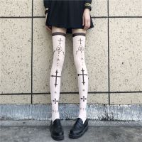 【CW】 Japanese Girl Overknee Stockings Cross Strawberry Print Cartoon Sexy Thigh Stockings Summer Fashion Female Student Long Socks