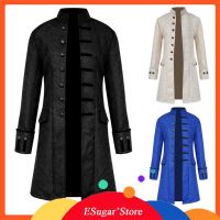 Men Punk Retro Prince Cosplay Tuxedo Costume Fashion Long Trench Coat King Renaissance Medieval Steampunk Trench Outwear