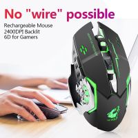 Wireless Rechargeable Gaming Mouse Mechanical Mouse Gamer with Baklit 6D 2400DPI for PC Gaming Computers  PC Accessories Basic Mice