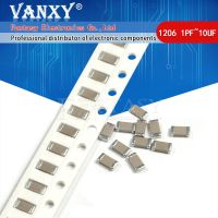 100pcs 1206 50V SMD Thick Film Chip Multilayer Ceramic Capacitor 1pF 22uF 10NF 100NF 1UF 2.2UF 4.7UF 10UF 22PF