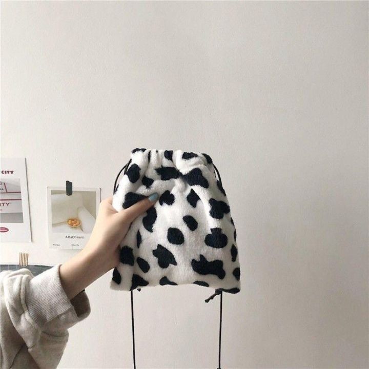 new-plush-r-leopard-print-bag-one-shoulder-messenger-bag-lovely-cows-draw-string-bag-mini-bag-crossbody-bag