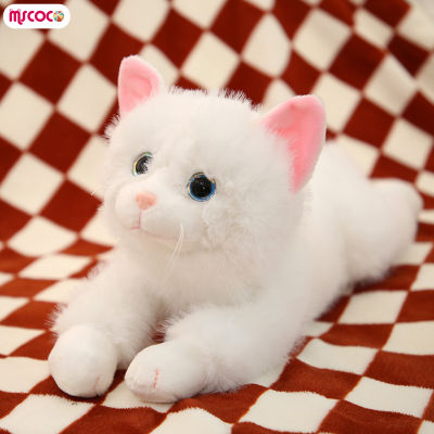 MSCOCO ตุ๊กตาตุ๊กตายัดไส้จำลองสำหรับแมวของเล่นนุ่มสบายผิวเป็นมิตรกับวันเกิดสำหรับเด็กของขวัญสำหรับวันเด็ก