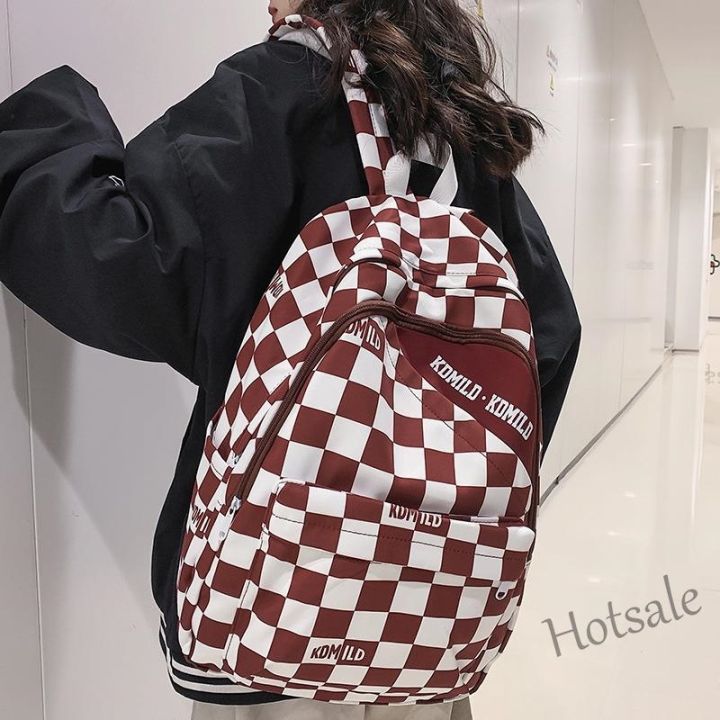 hot-sale-c16-new-ins-student-plaid-schoolbag-large-capacity-computer-backpack-girls-travel-bag