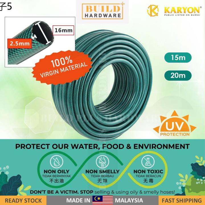 Output ☝KARYON 15m20m x 2.5mm Reinforced PVC Flexible Garden Hose Green