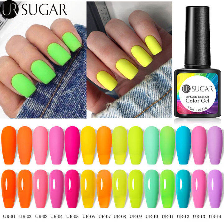 UR SUGAR Neon Gel Nail long Polish Varnishes Hybrid Nails For Manicures ...