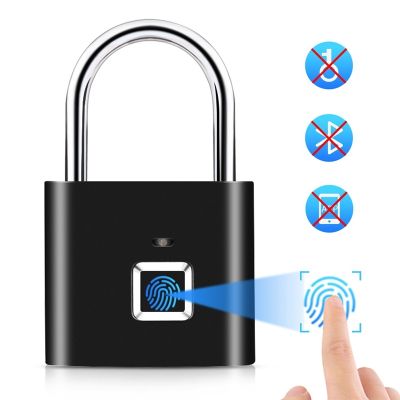 【YF】 Smart Fingerprint Padlock Keyless Biometric Lock Electronics Door Security Anti-theft Luggage Case Locks