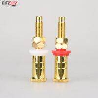 HIFIDIYLIVE speaker DIY terminal connector binding post HIFI amplifier Pure cupper Silver Gold-plated Banana socket junction Box