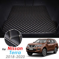 พรมปูพื้นท้ายรถหนังสำหรับ Nissan Terra 2018-2020แผ่นซับอุปกรณ์ตกแต่งภายในแผ่นรองวางรองเท้าบู๊ท