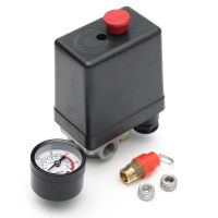 14 BSP 4 Port 12 Bar Single-phase Air Compressor Pressure 0-175 PSI Switch Control Valve Safety Valve Pressure Gauge