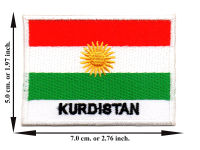 ตัดรีด ตัวรีดติดเสื้อ อาร์มปัก ติดเสื้อปัก ปักเสื้อ DIY ลาย ธงKurdistan สีเขียว มีบริการเก็บเงินปลายทาง