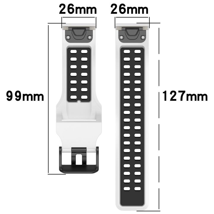 สำหรับ-garmin-d2เดลต้า-px-26มม-สองสีสายนาฬิกาข้อมือซิลิโคนหัวเข็มขัดกลับด้าน-สีเขียวทหาร-สีดำ-ขายของตัวเอง