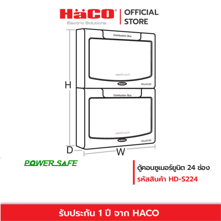 haco-ตู้คอนซูมเมอร์ยูนิต-24-ช่อง-แบบติดลอย-รุ่น-hd-s224