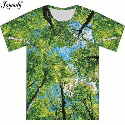 Joyonly Children Fashion Trees Forest Blue Sky T-shirt For Boy Girls Tees Tops Clothes Kids 2022 Summer Short Sleeves T shirts