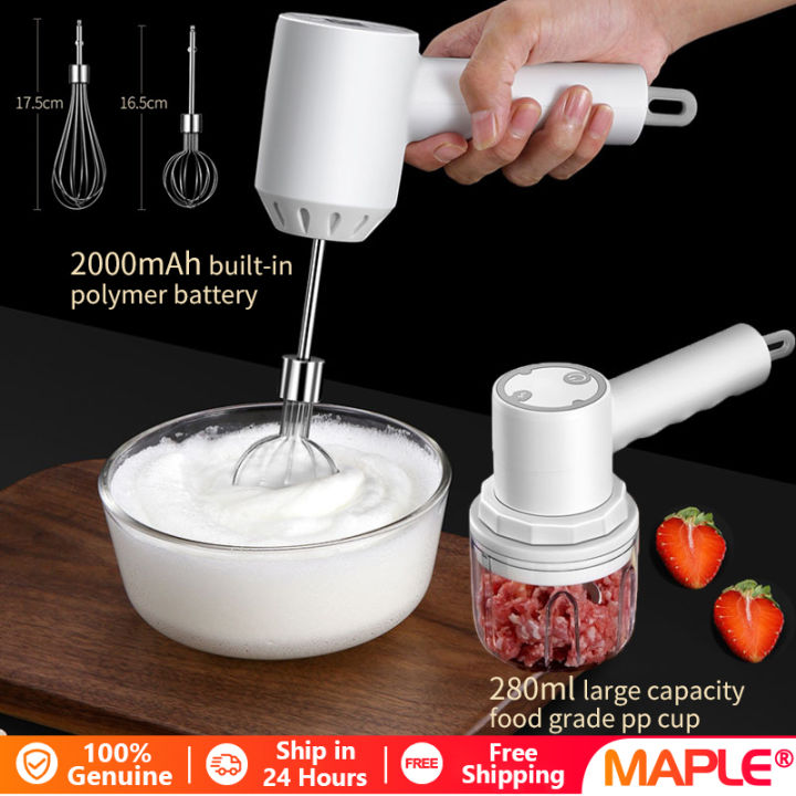 3 In 1 Automatic Egg Masher & Garlic Masher- Wireless Electric Egg Beater  Household Mini Cream Automatic Mixer Cake Baking