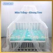 Màn Tuyn Trắng Và Khung Treo Màn Cho Giường Cũi