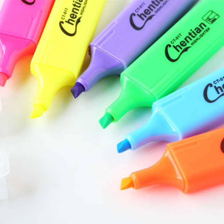 6-สีน่ารักปากกาเน้นข้อความพาสเทลชอล์ก-marker-ญี่ปุ่นปากกาเรืองแสงที่มีสีสันโรงเรียนขายส่งเกาหลีเครื่องเขียน-yrrey