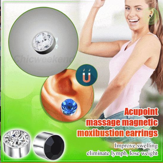 ECOOL 【2 Pairs】Strong Colored Rhinestone Antiswelling Stud