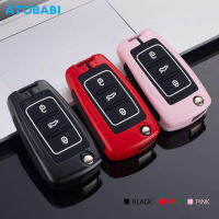 HushdgZinc Alloy Car Key Case Flip รีโมทคอนลพวงกุญแจสำหรับ VW Volkswagen Jetta GTI Golf Beetle Tiguan Polo Seat Altea kouh