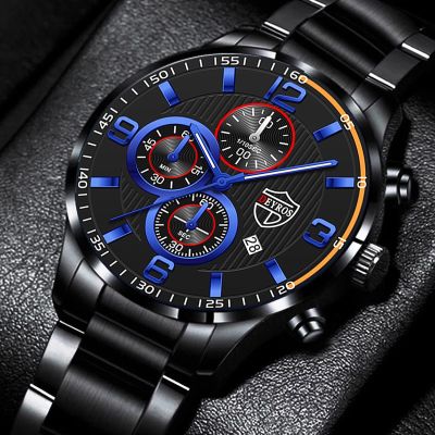 （A Decent035）แฟชั่นบุรุษนาฬิกาผู้ชายธุรกิจสแตนเลสนาฬิกาข้อมือ CasualWatchClock Часы