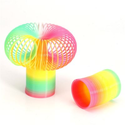 1PC Rainbow Circle Funny Toys Early Educational Folding Plastic Spring Coil Childrens Creative Magical Toys