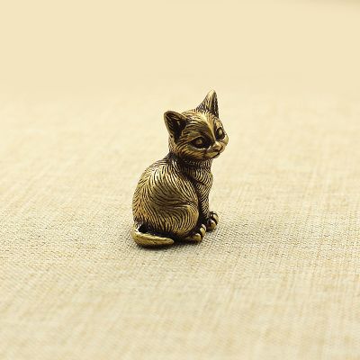 New retro pure brass mi kitten cer s ture office cr ft handles old --ZMBJ23811☃