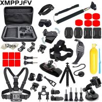 XMPPJFV Action Camera Accessories Kit For Gopro Hero 11 10 9 8 7 6 5 4 Session Black Max Insta360 Yi 4K DJI AKASO Campark SJCAM