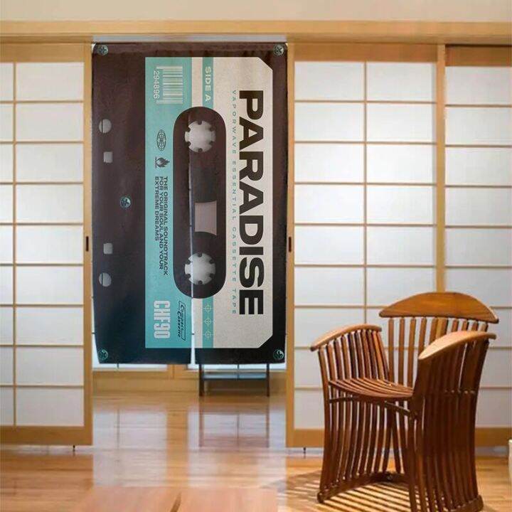 vintage-cassette-music-tape-door-curtain-3d-print-music-theme-partition-curtain-kitchen-restaurant-doorway-hanging-half-curtain