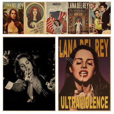 ✌❉ Retro กระดาษคราฟท์พิมพ์นักร้อง Lana Del Rey โปสเตอร์ HD โปสเตอร์ Home Room Bar Cafe Decor Born To Die Art Wall ภาพ